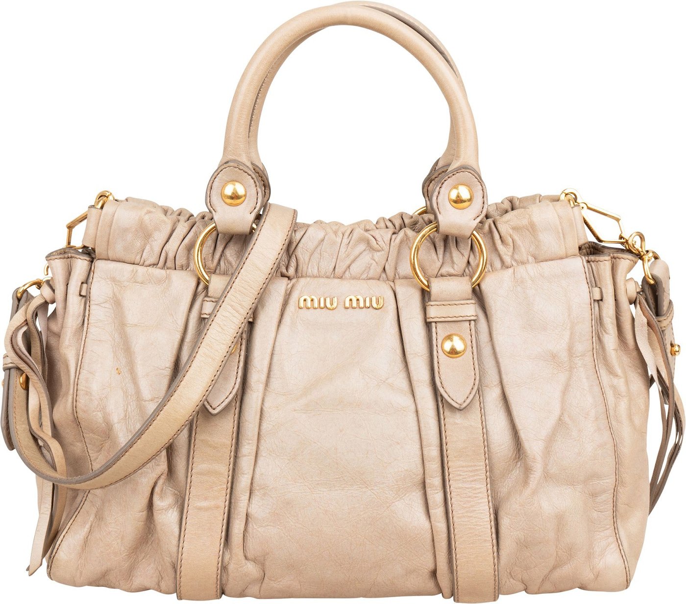 Miu Miu Vitello Lux Bauletto Satchel Handbag