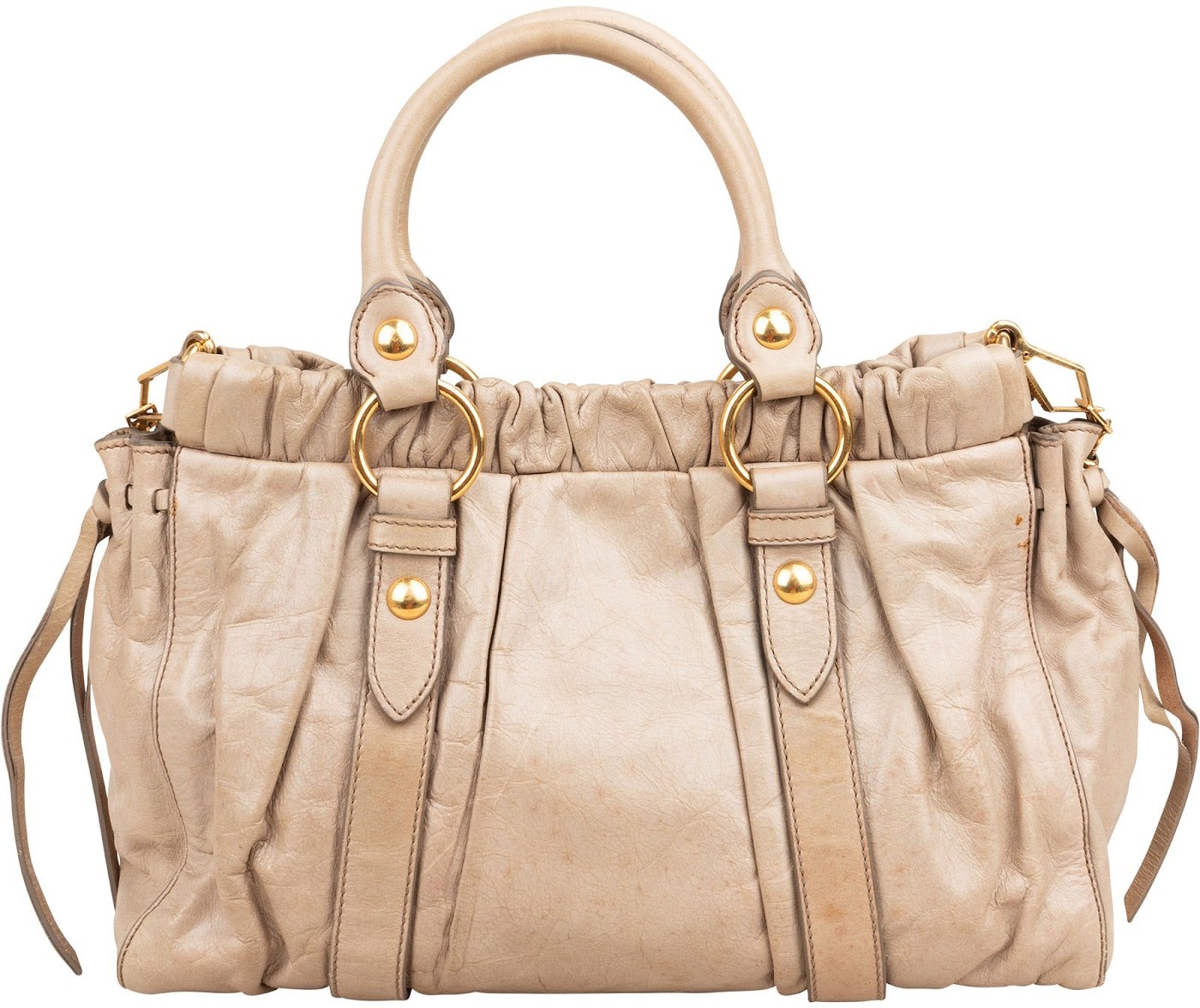 Miu Miu Vitello Lux Bauletto Satchel Handbag