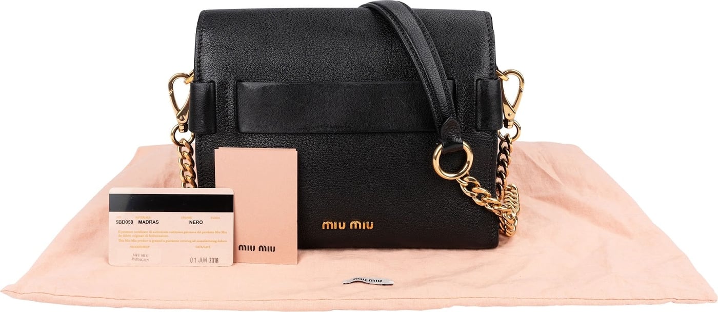 Miu Miu Madras Leather Flap Crossbody Bag