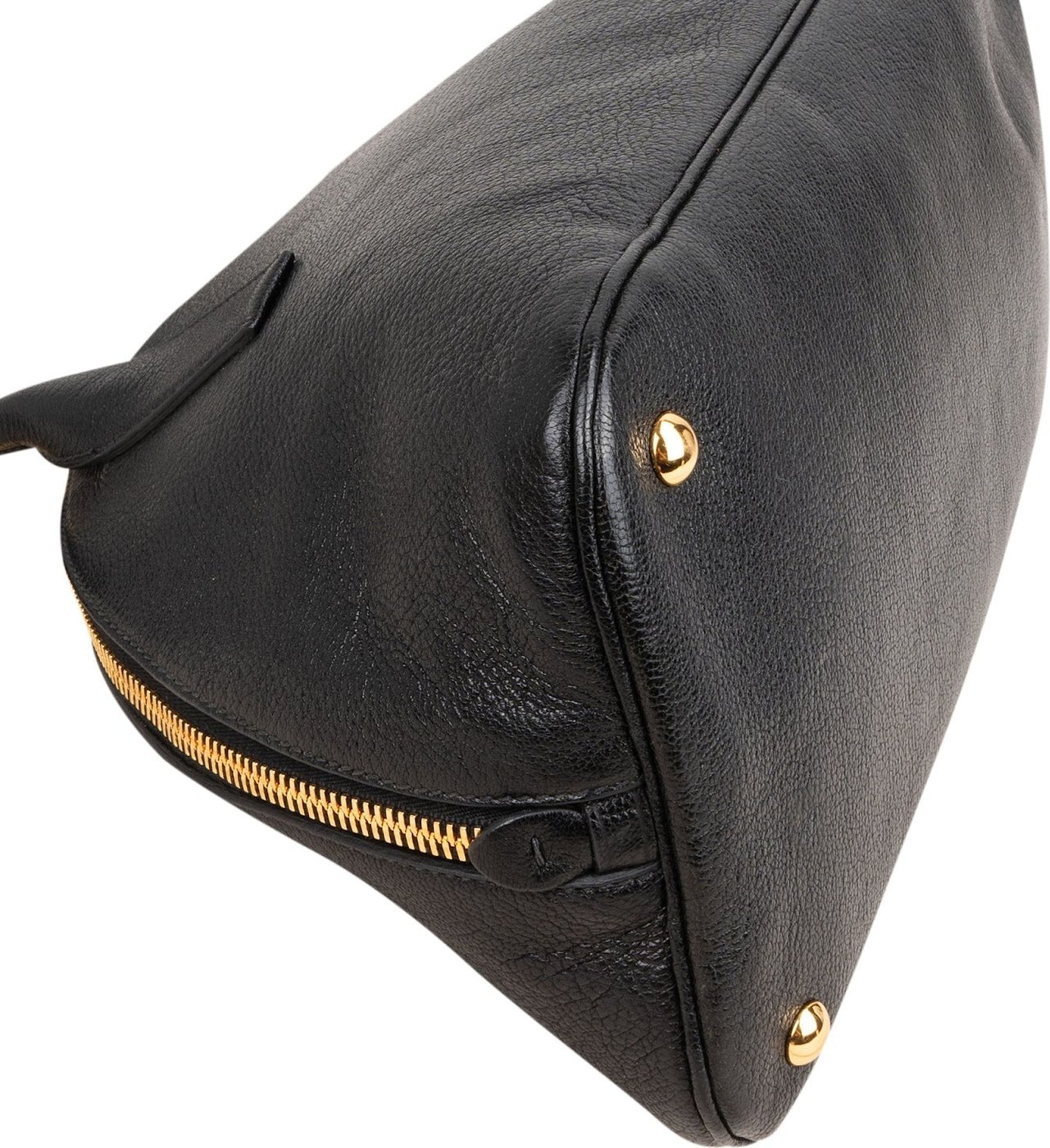 Miu Miu Black Madras Leather Dome Satchel Handbag
