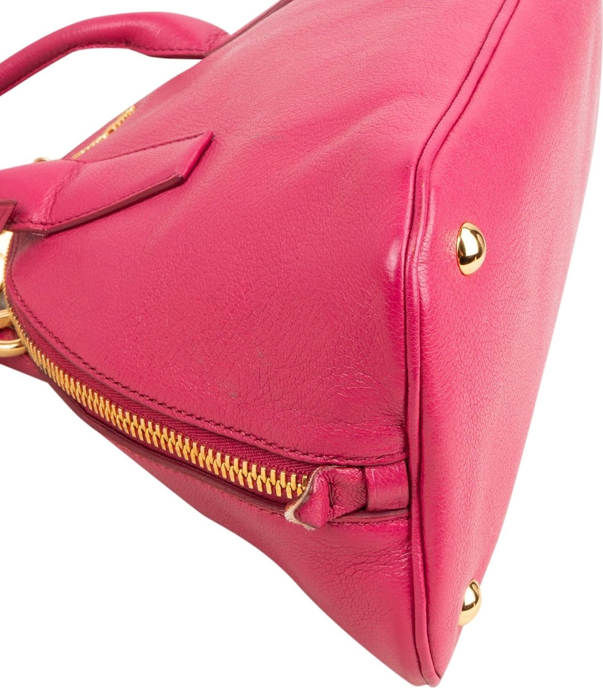 Miu Miu Pink Madras Leather Top Handle Bauletto Dome Handbag