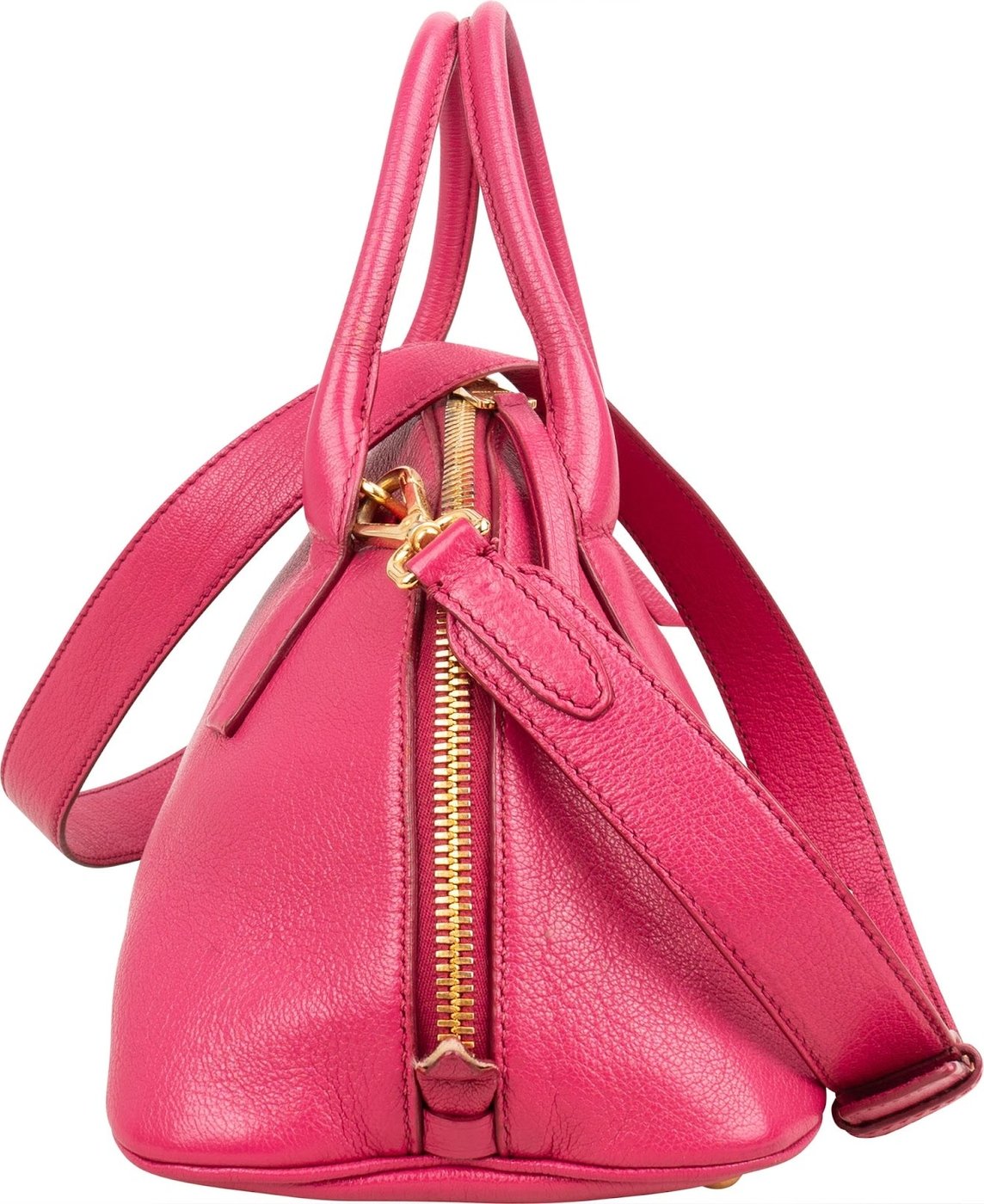 Miu Miu Pink Madras Leather Top Handle Bauletto Dome Handbag