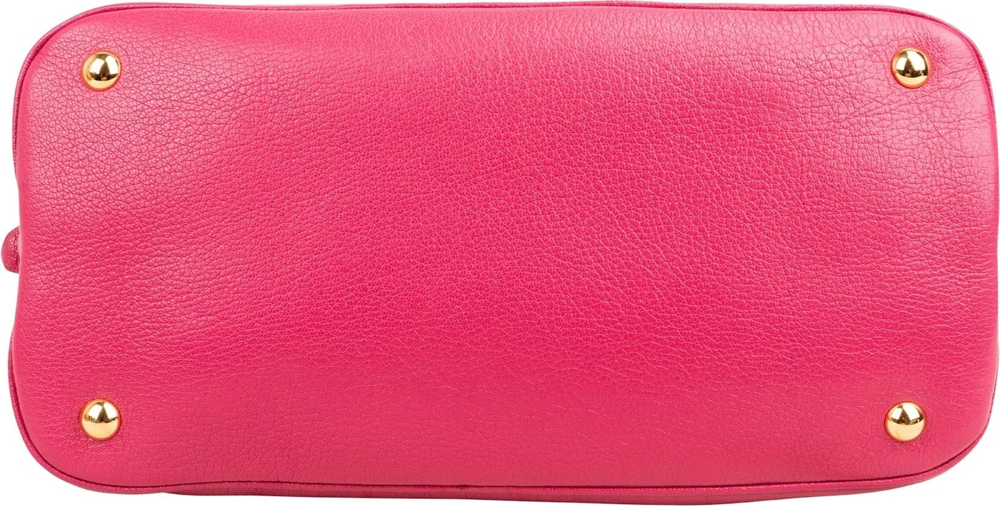 Miu Miu Pink Madras Leather Top Handle Bauletto Dome Handbag