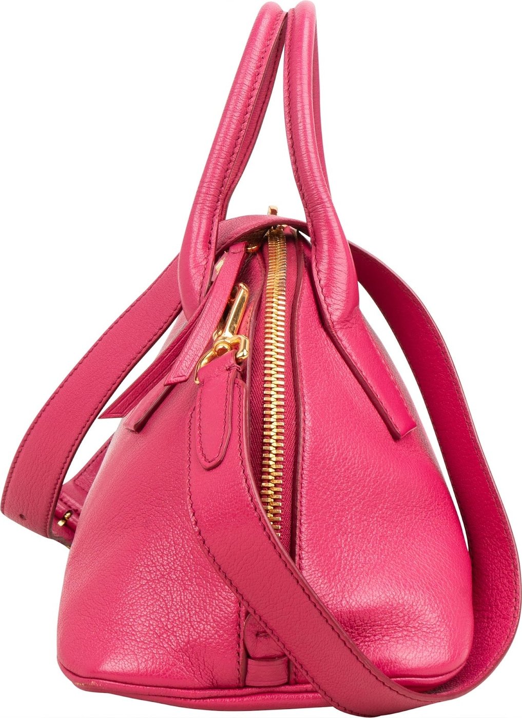 Miu Miu Pink Madras Leather Top Handle Bauletto Dome Handbag