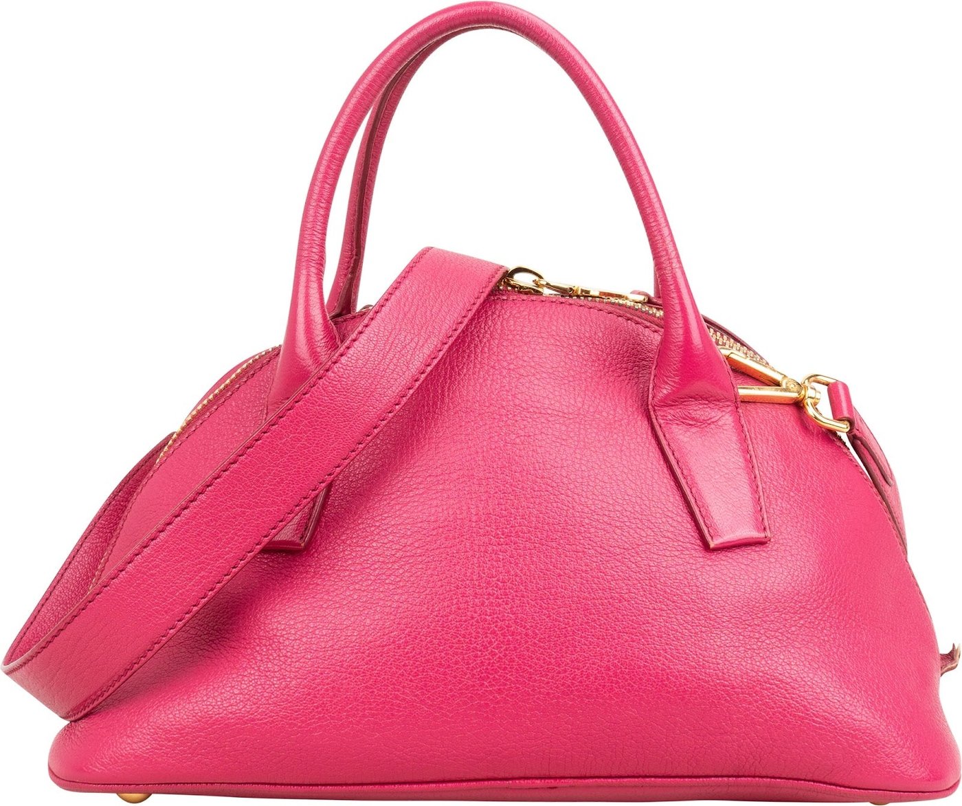 Miu Miu Pink Madras Leather Top Handle Bauletto Dome Handbag