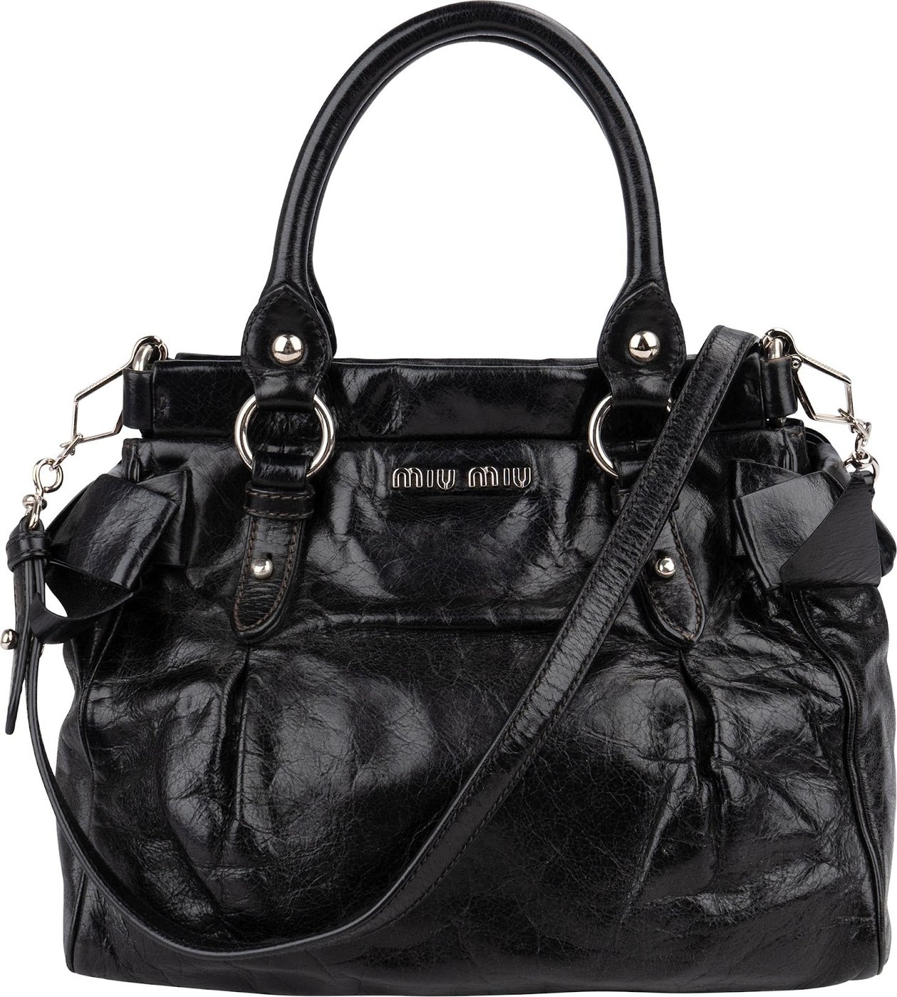 Miu Miu Vitello Lux Leather Handbag