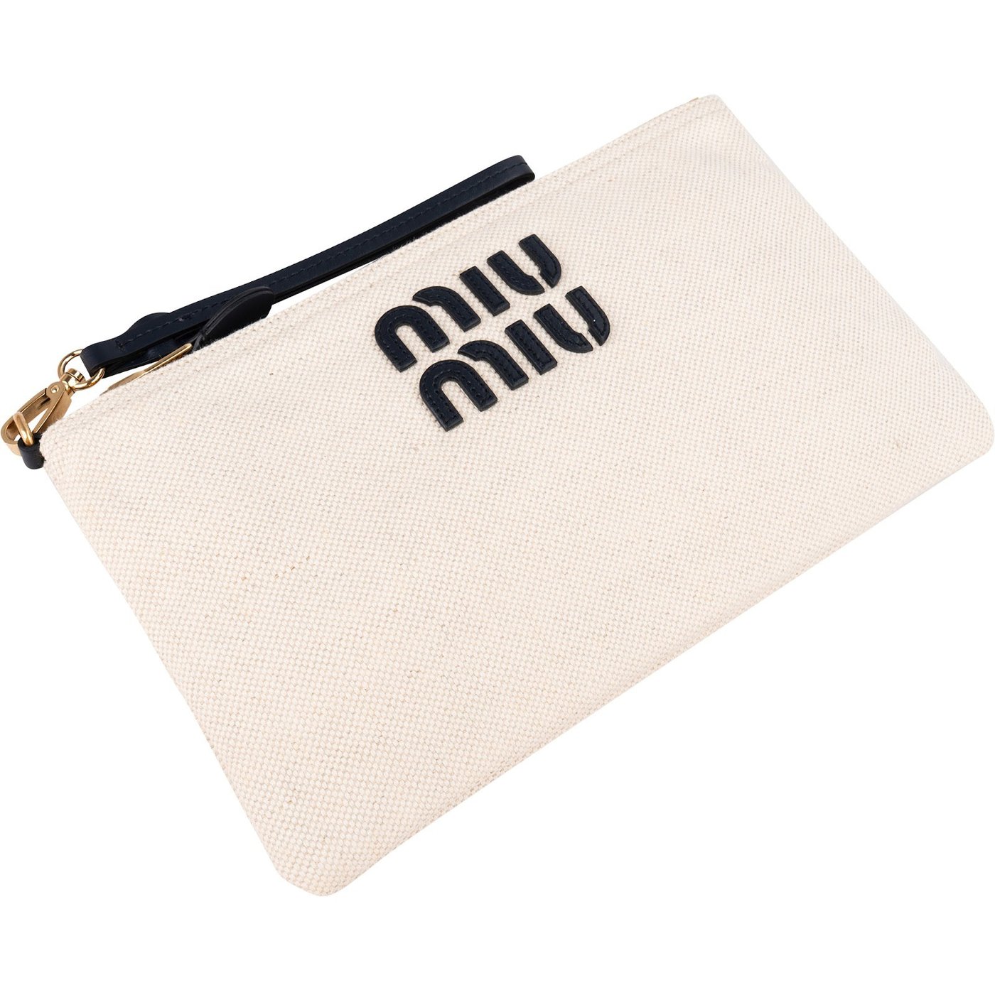 Miu Miu Chic Canvas Emblem Pouch Bag