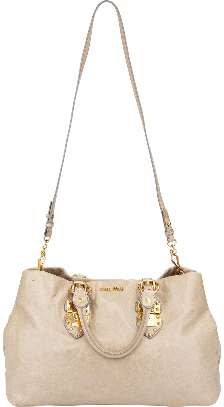Miu Miu Classic Leather City Handbag