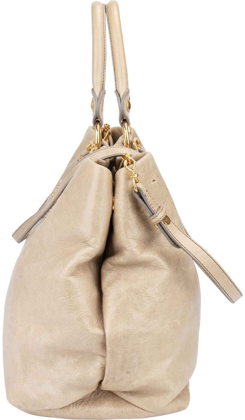 Miu Miu Classic Leather City Handbag