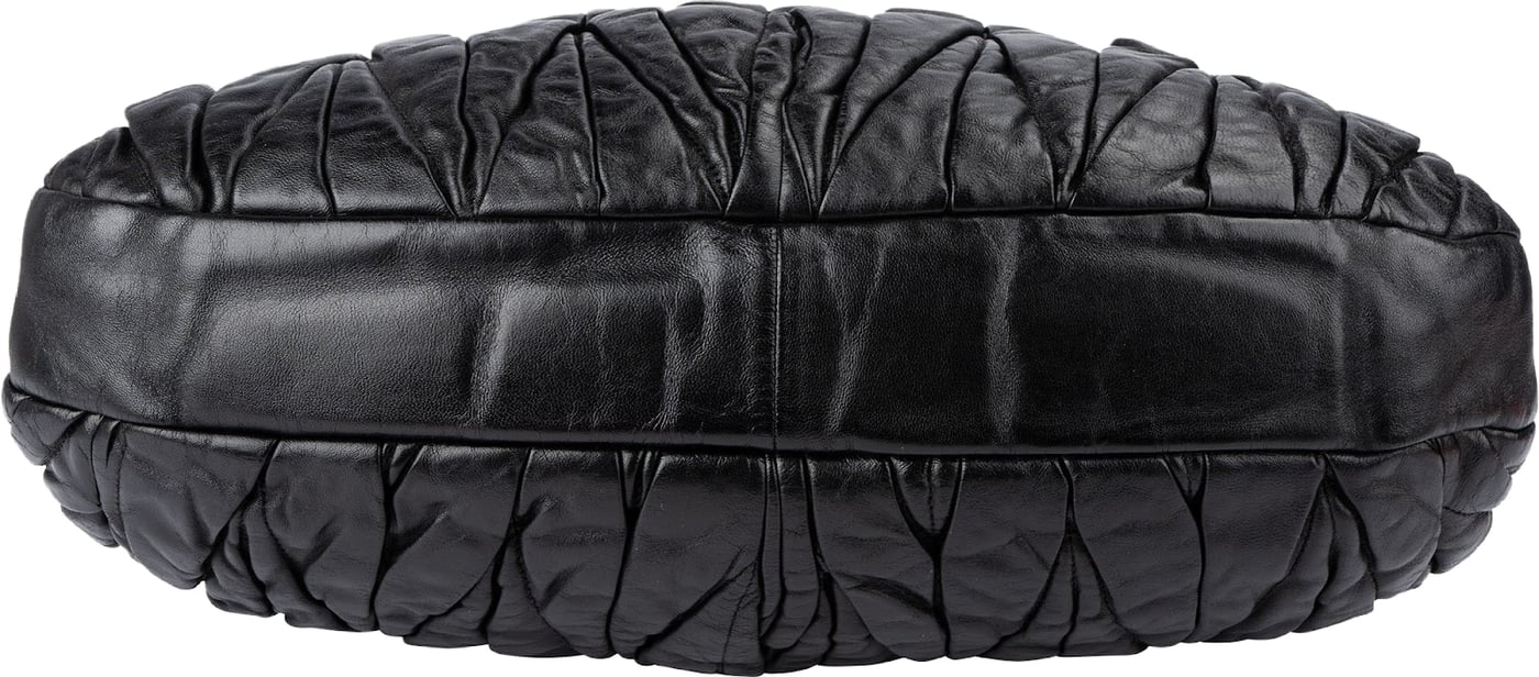 Miu Miu Quilted Gathered Leather Handbag