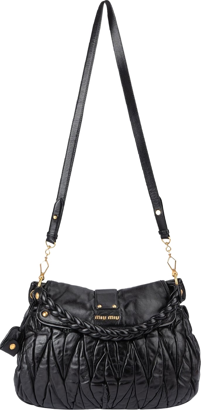 Miu Miu Quilted Gathered Leather Handbag