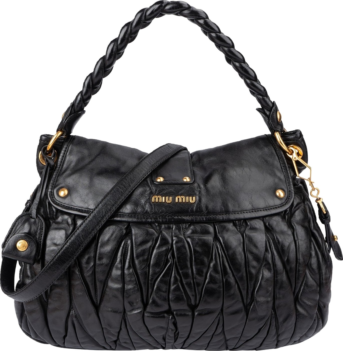 Miu Miu Quilted Gathered Leather Handbag