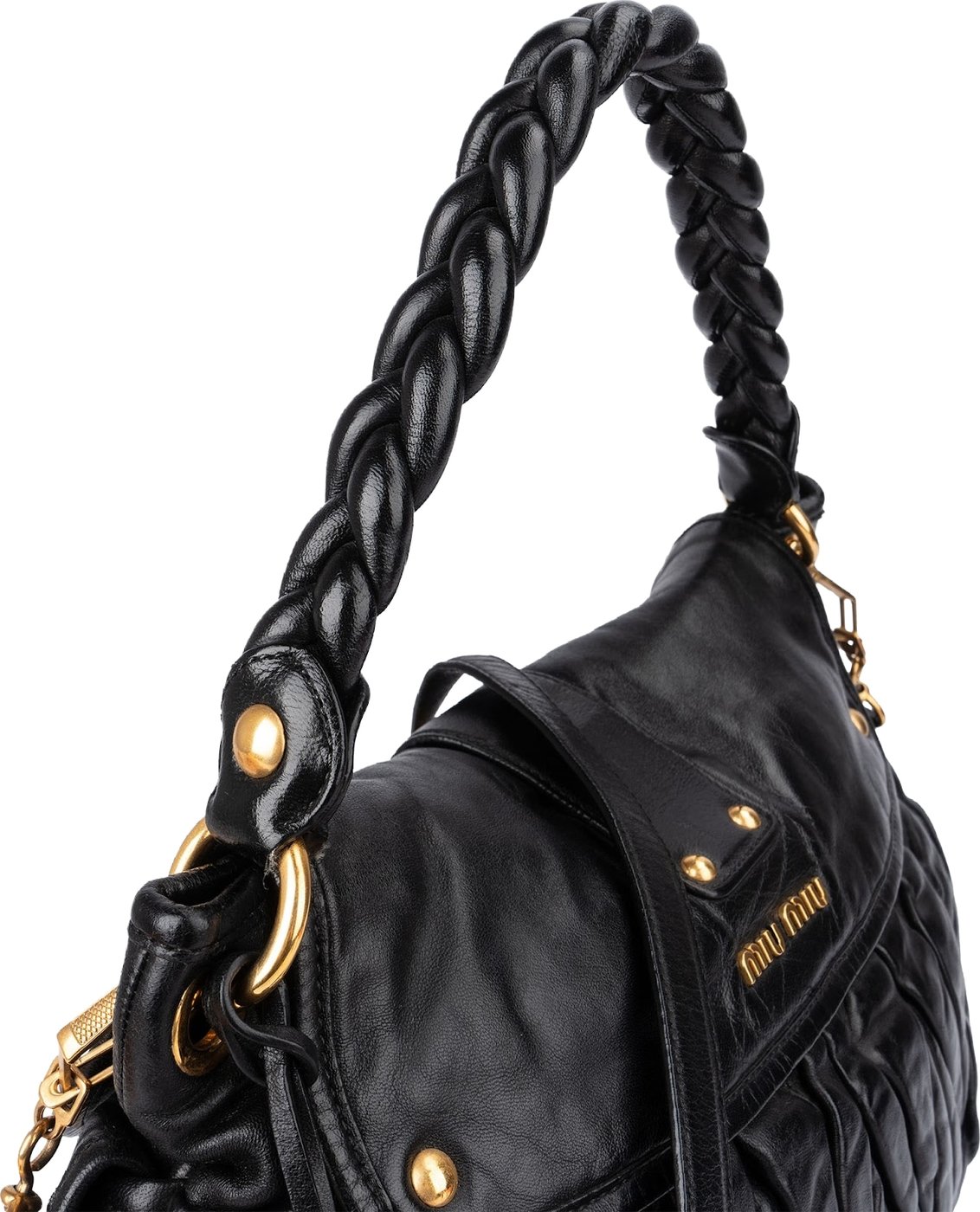 Miu Miu Quilted Gathered Leather Handbag