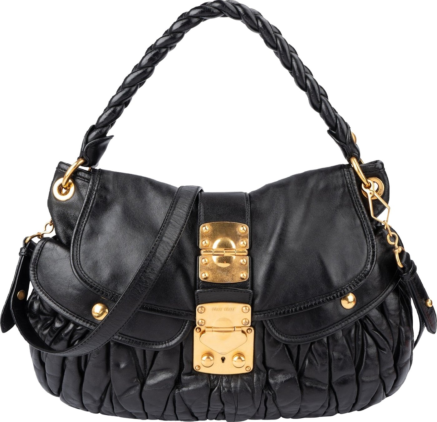 Miu Miu Quilted Gathered Leather Handbag