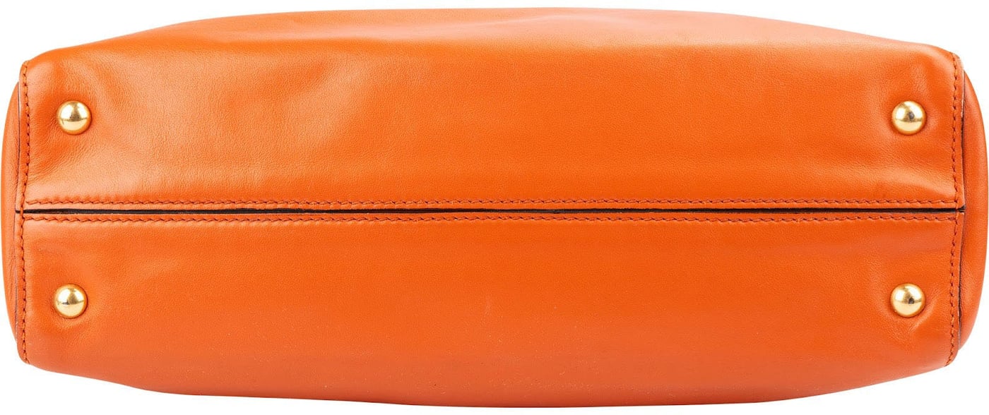 Miu Miu Orange Soft Calfskin Tote Shoulder Bag