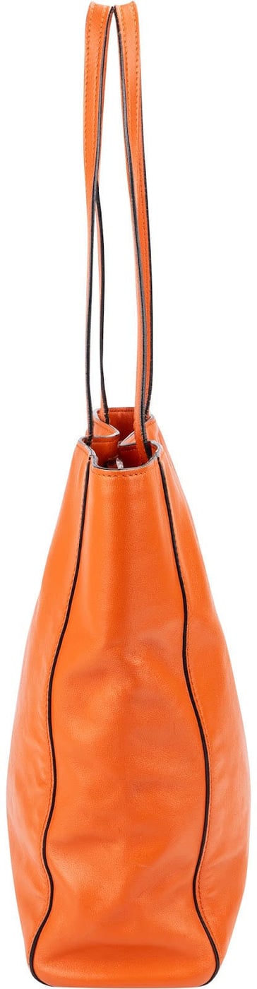 Miu Miu Orange Soft Calfskin Tote Shoulder Bag