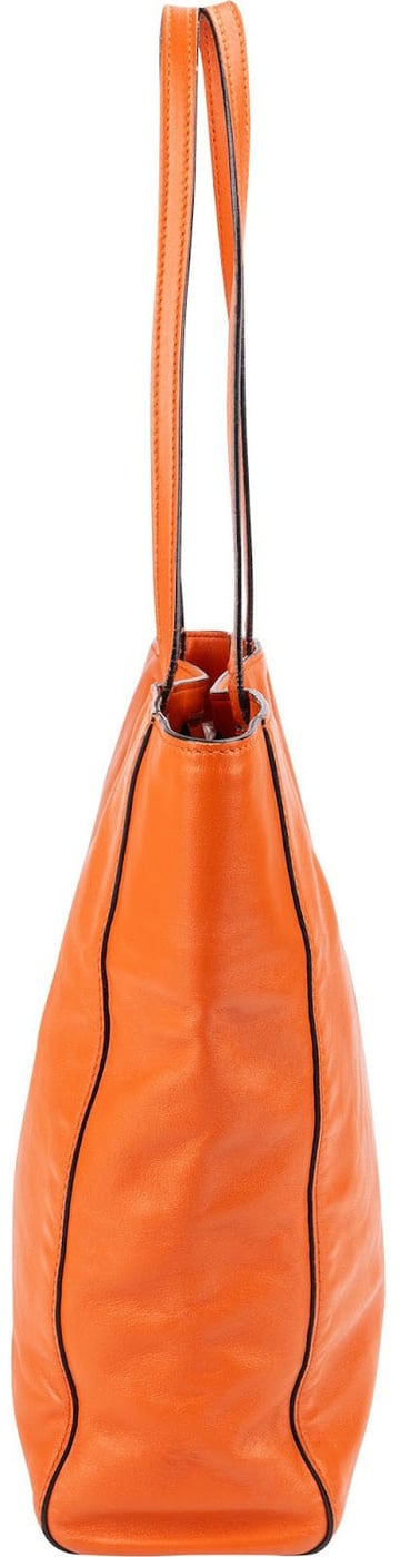 Miu Miu Orange Soft Calfskin Tote Shoulder Bag