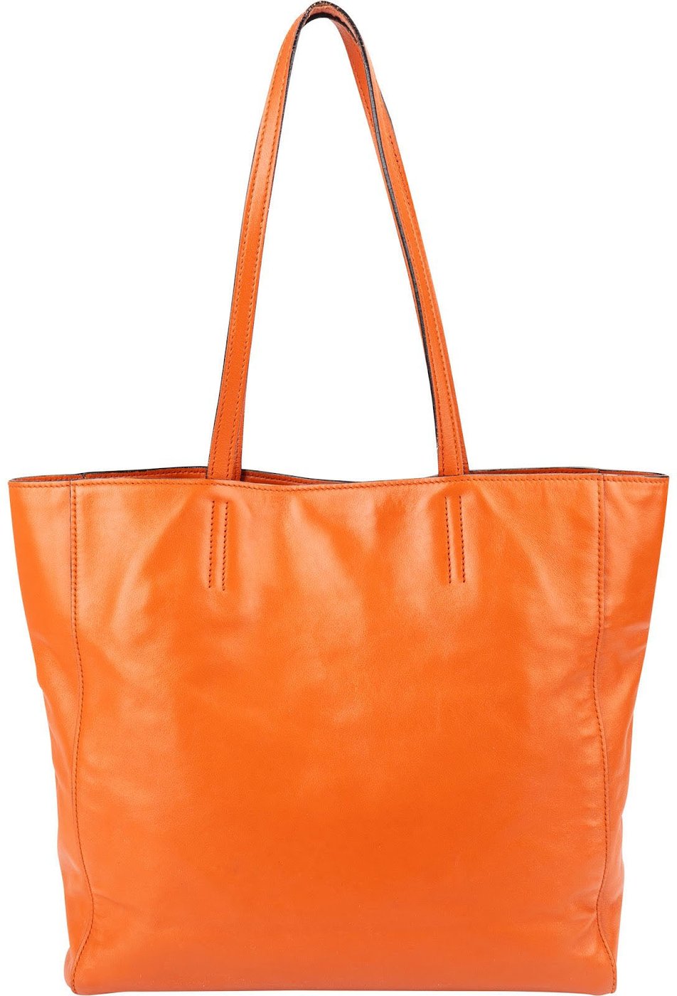 Miu Miu Orange Soft Calfskin Tote Shoulder Bag