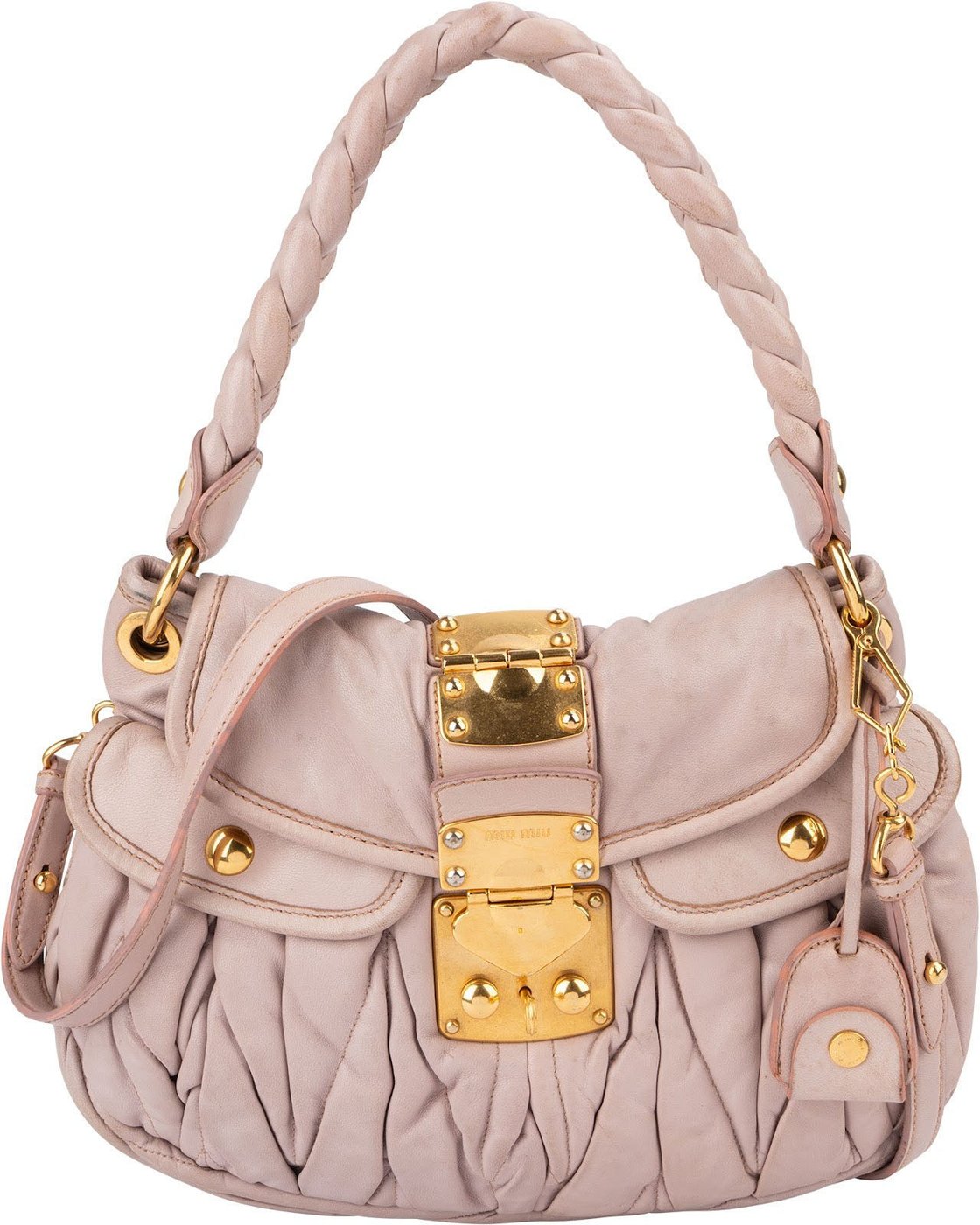 Miu Miu Matelassé Mappa Leather Small Coffer City Shoulder Bag