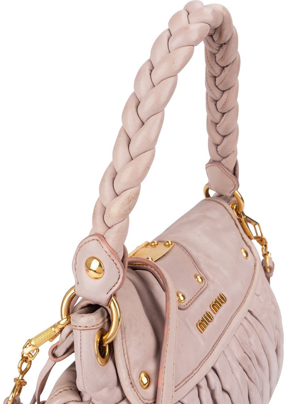 Miu Miu Matelassé Mappa Leather Small Coffer City Shoulder Bag