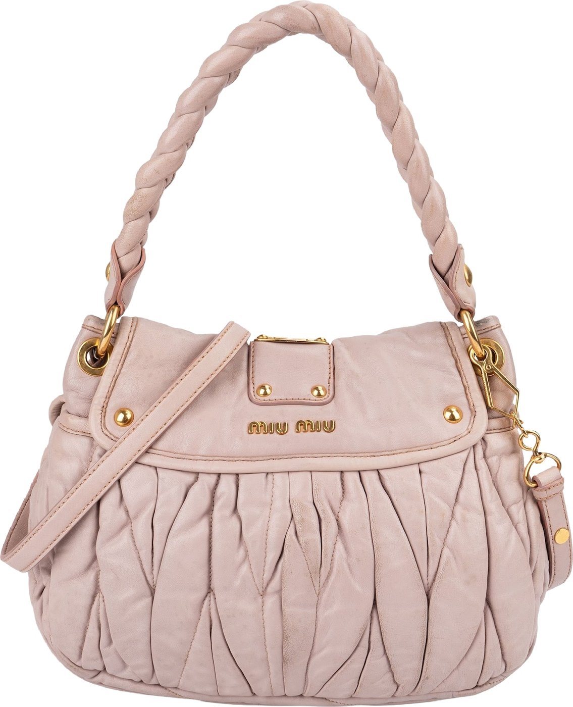 Miu Miu Matelassé Mappa Leather Small Coffer City Shoulder Bag