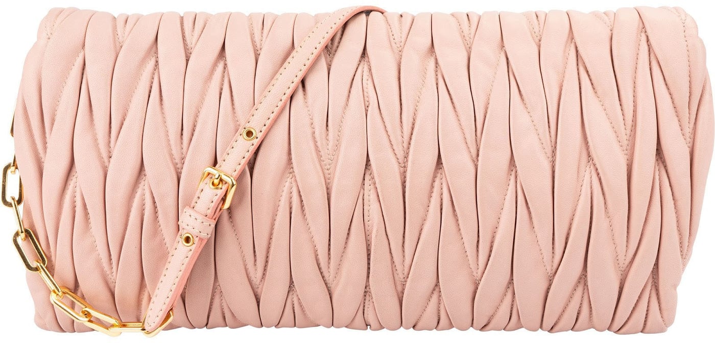 Miu Miu Matelassé Nappa Leather Fold Over Clutch Crossbody Bag