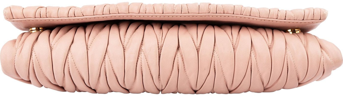 Miu Miu Matelassé Nappa Leather Fold Over Clutch Crossbody Bag