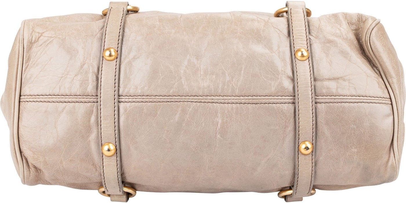 Miu Miu Vitello Lux Leather Bow Satchel Handbag