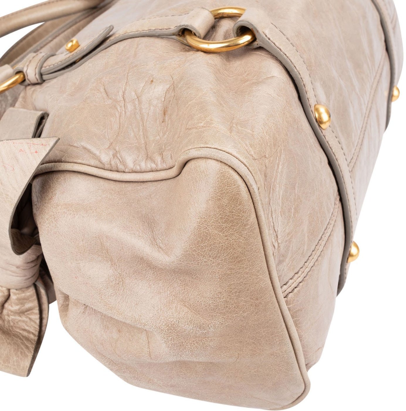 Miu Miu Vitello Lux Leather Bow Satchel Handbag