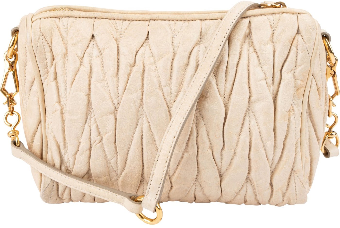 Miu Miu Matelassé Leather Padlock Shoulder Bag