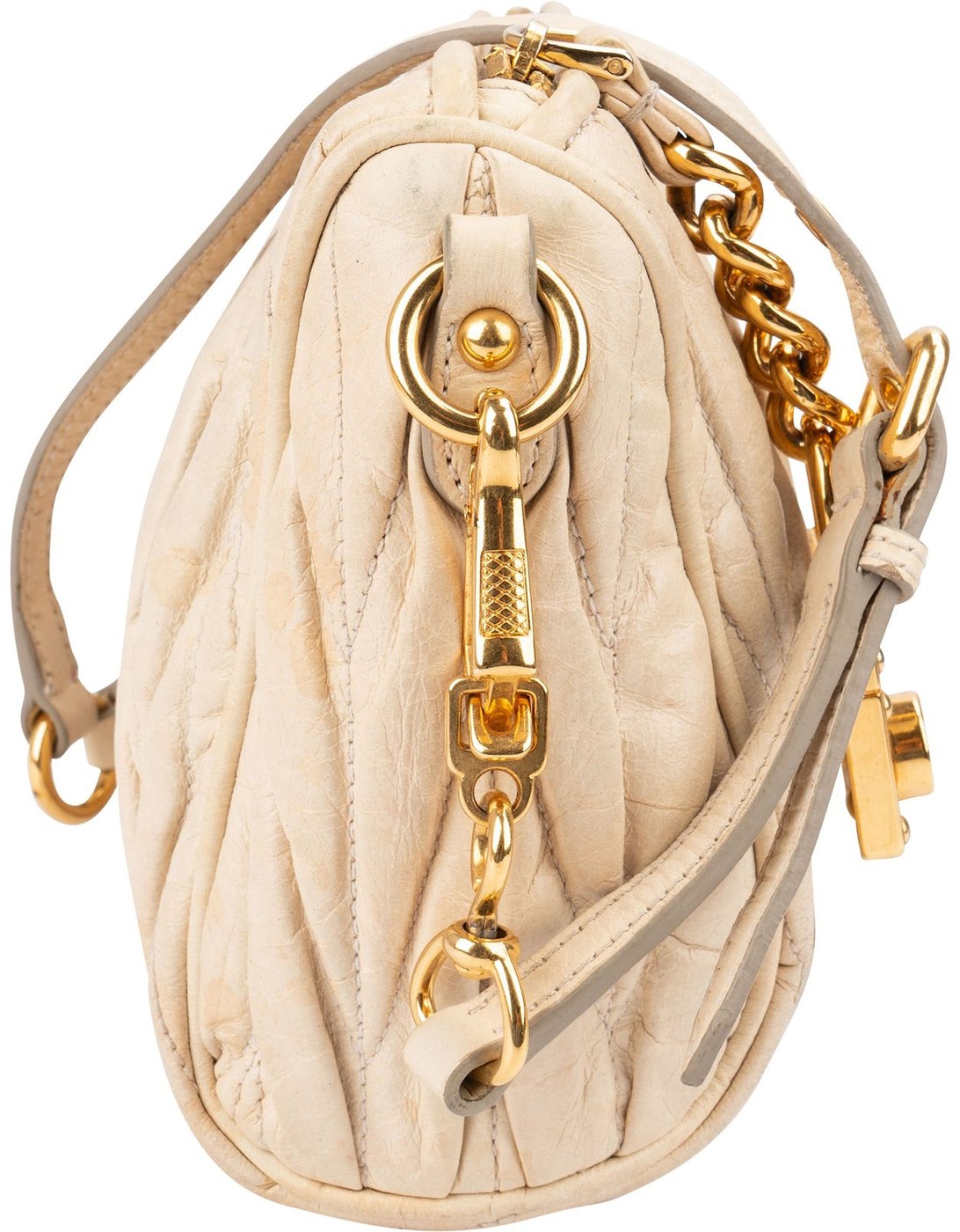 Miu Miu Matelassé Leather Padlock Shoulder Bag