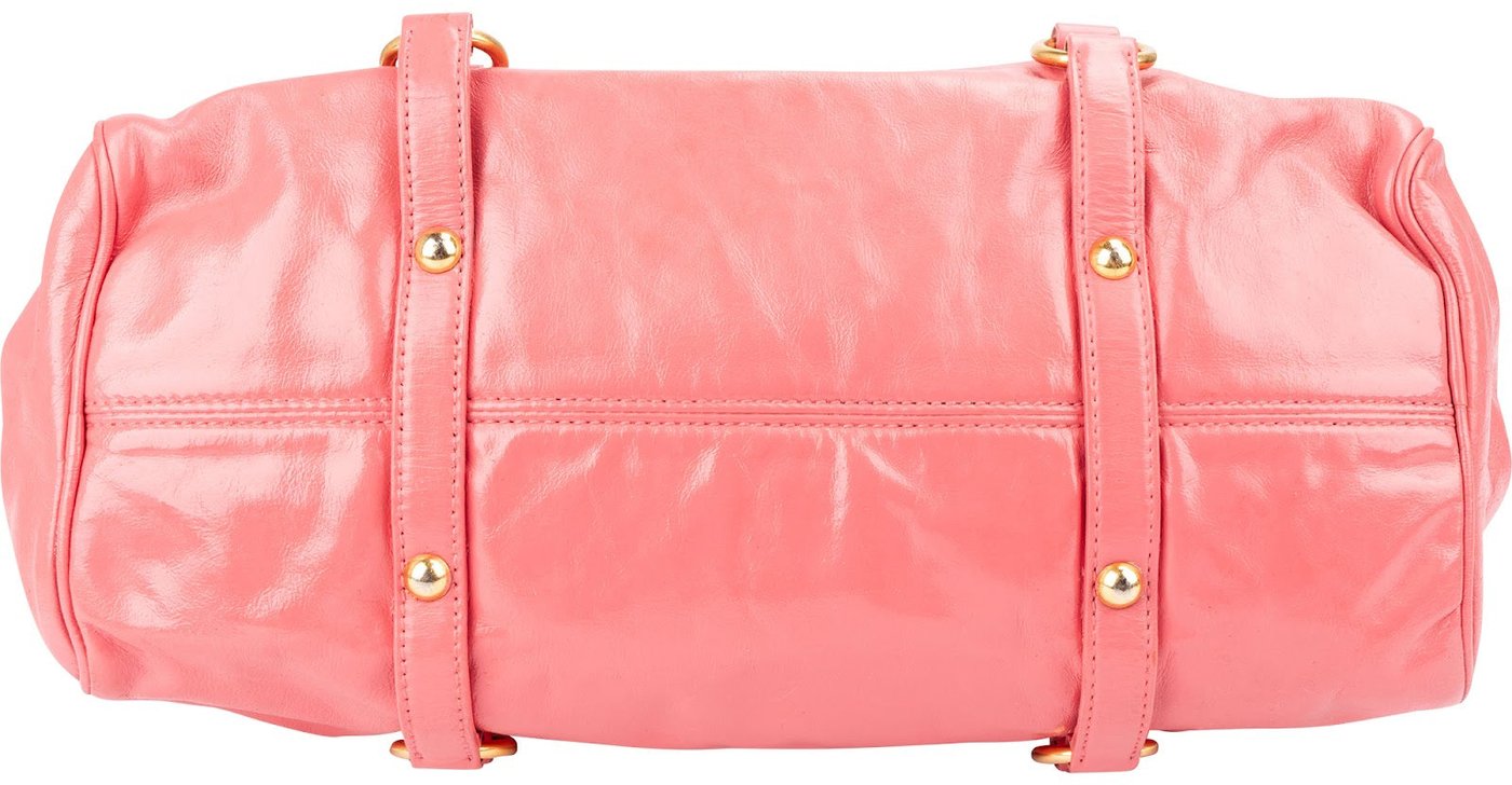 Miu Miu Pink Vitello Lux Leather Bow Handbag
