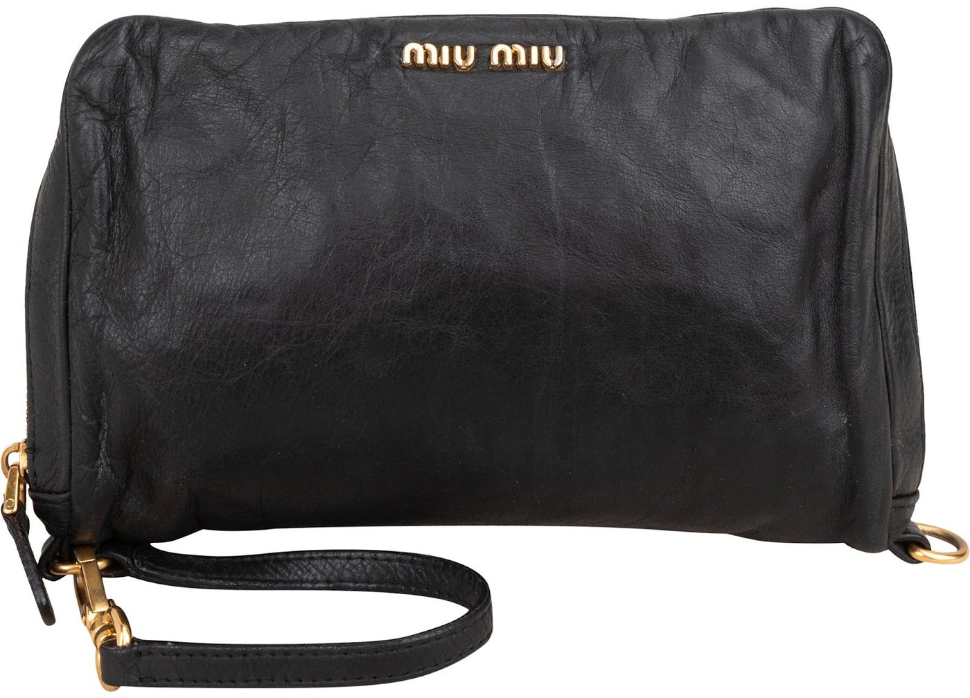 Miu Miu Leather Wristlet Pouch Handbag
