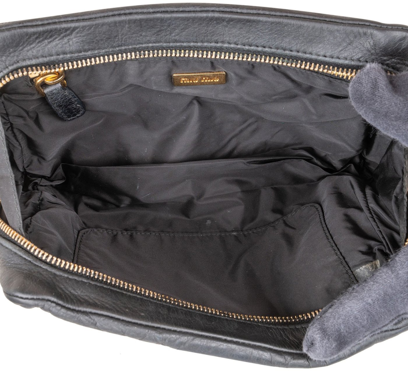 Miu Miu Leather Wristlet Pouch Handbag
