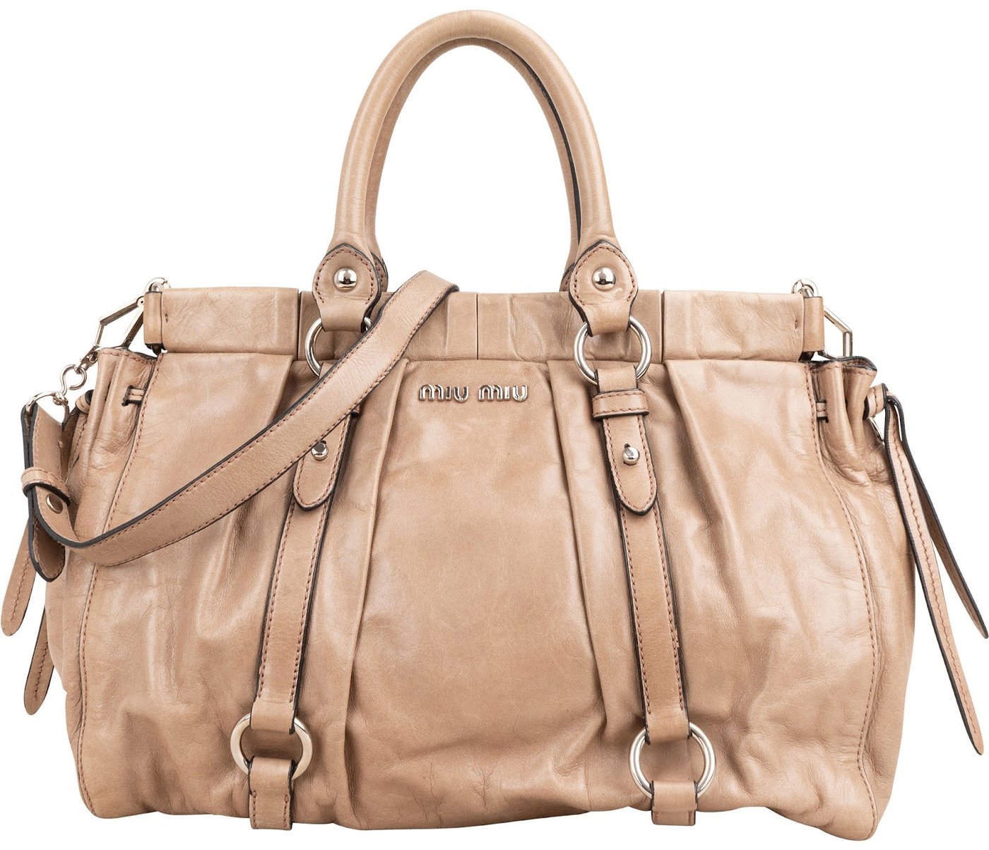 Miu Miu Vitello Lux Bow Handbag
