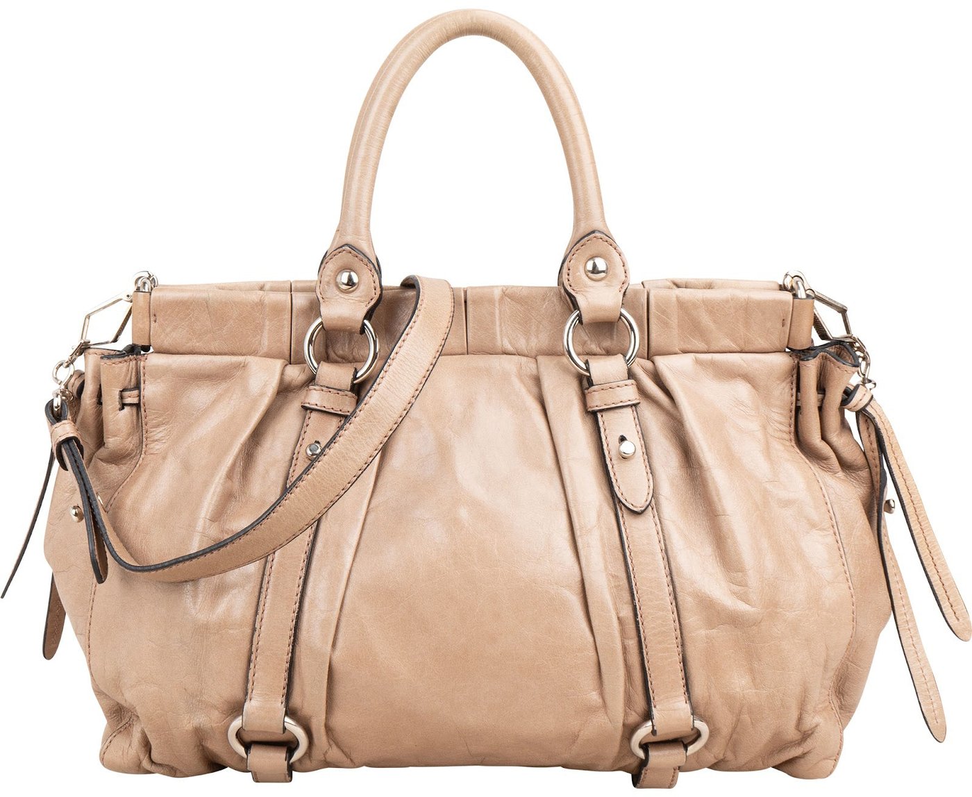 Miu Miu Vitello Lux Bow Handbag
