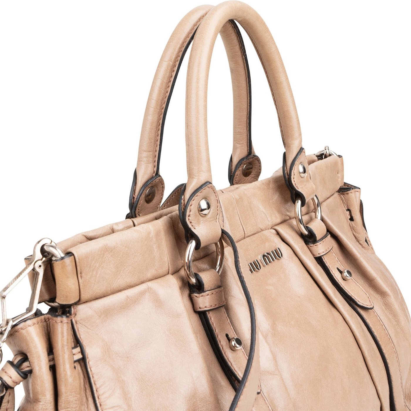 Miu Miu Vitello Lux Bow Handbag