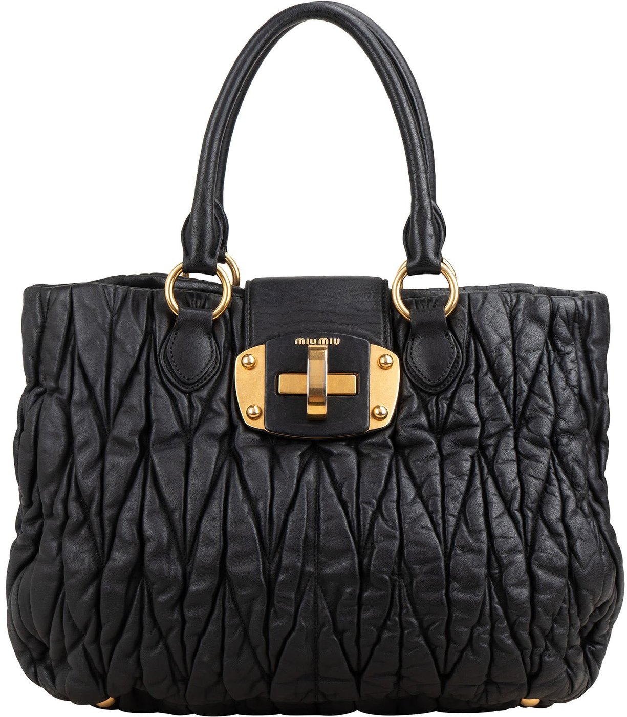 Miu Miu Matelassé Leather Coffer Handbag