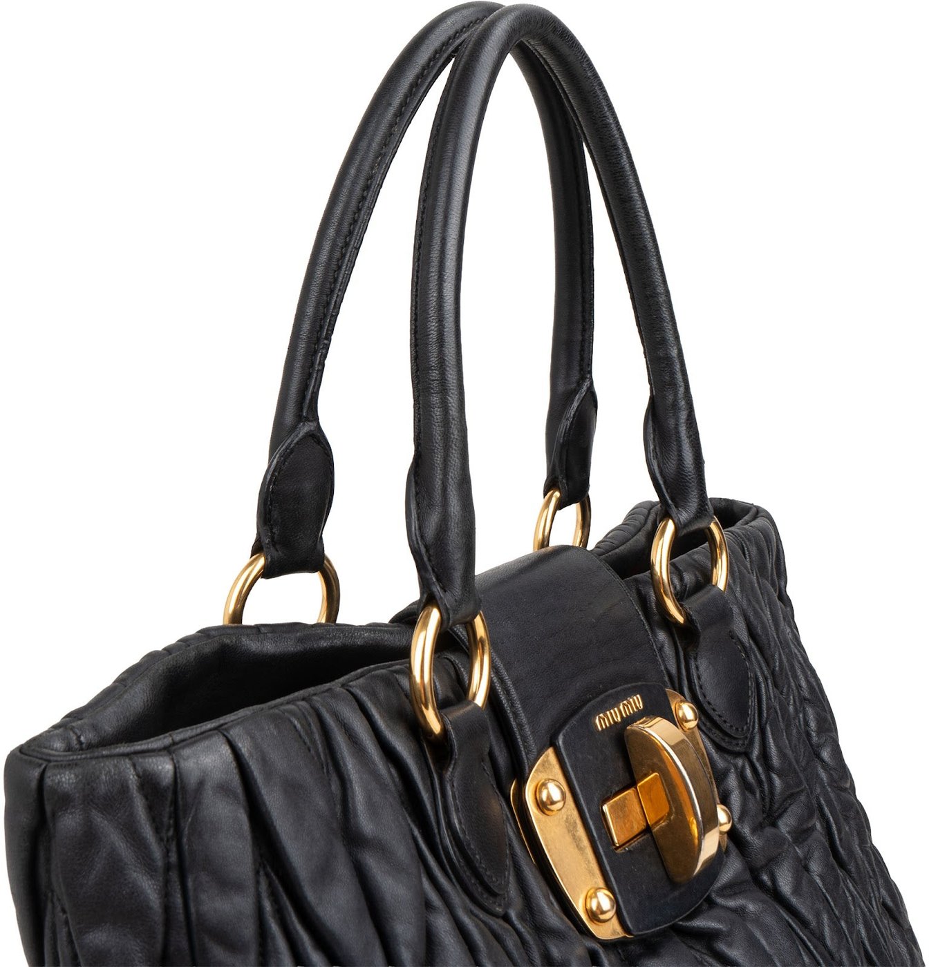 Miu Miu Matelassé Leather Coffer Handbag