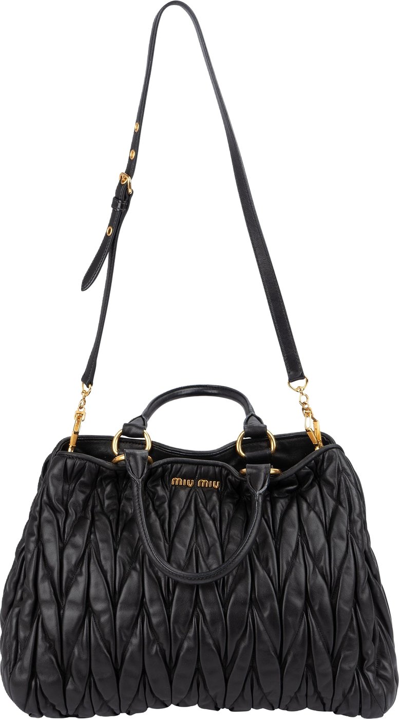 Miu Miu Black Quilted Leather Handbag