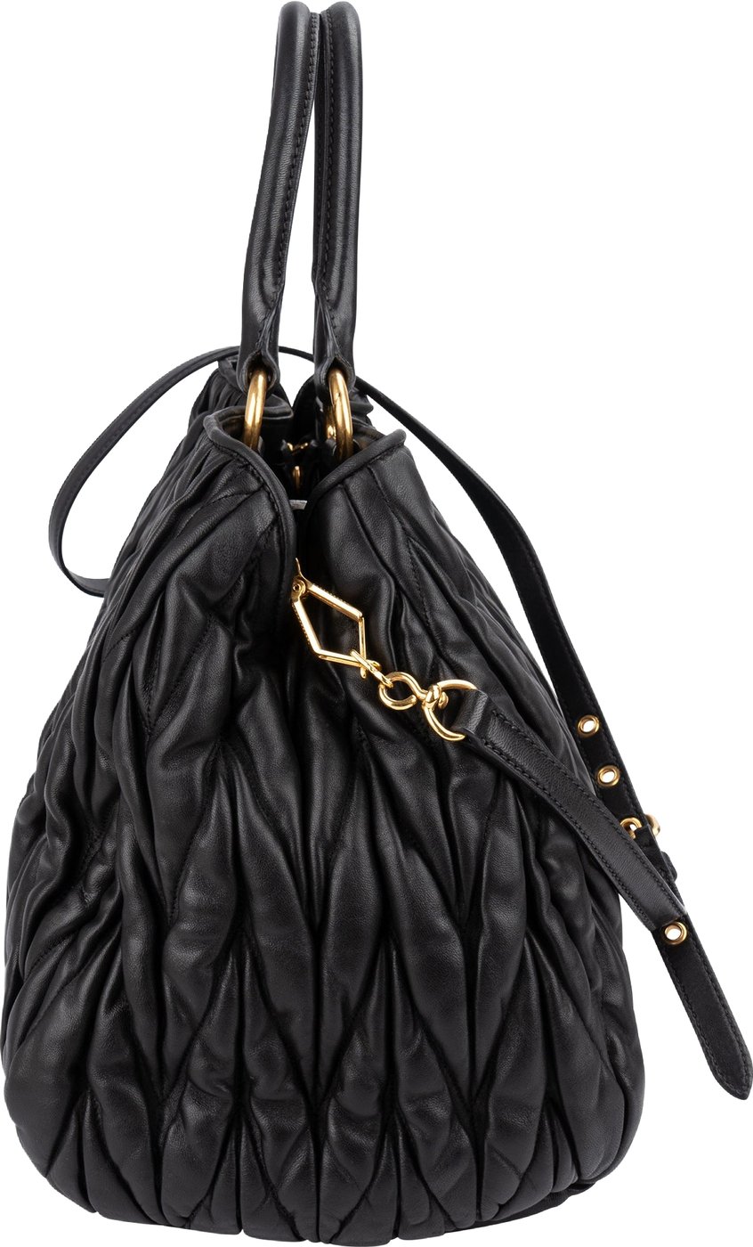 Miu Miu Black Quilted Leather Handbag