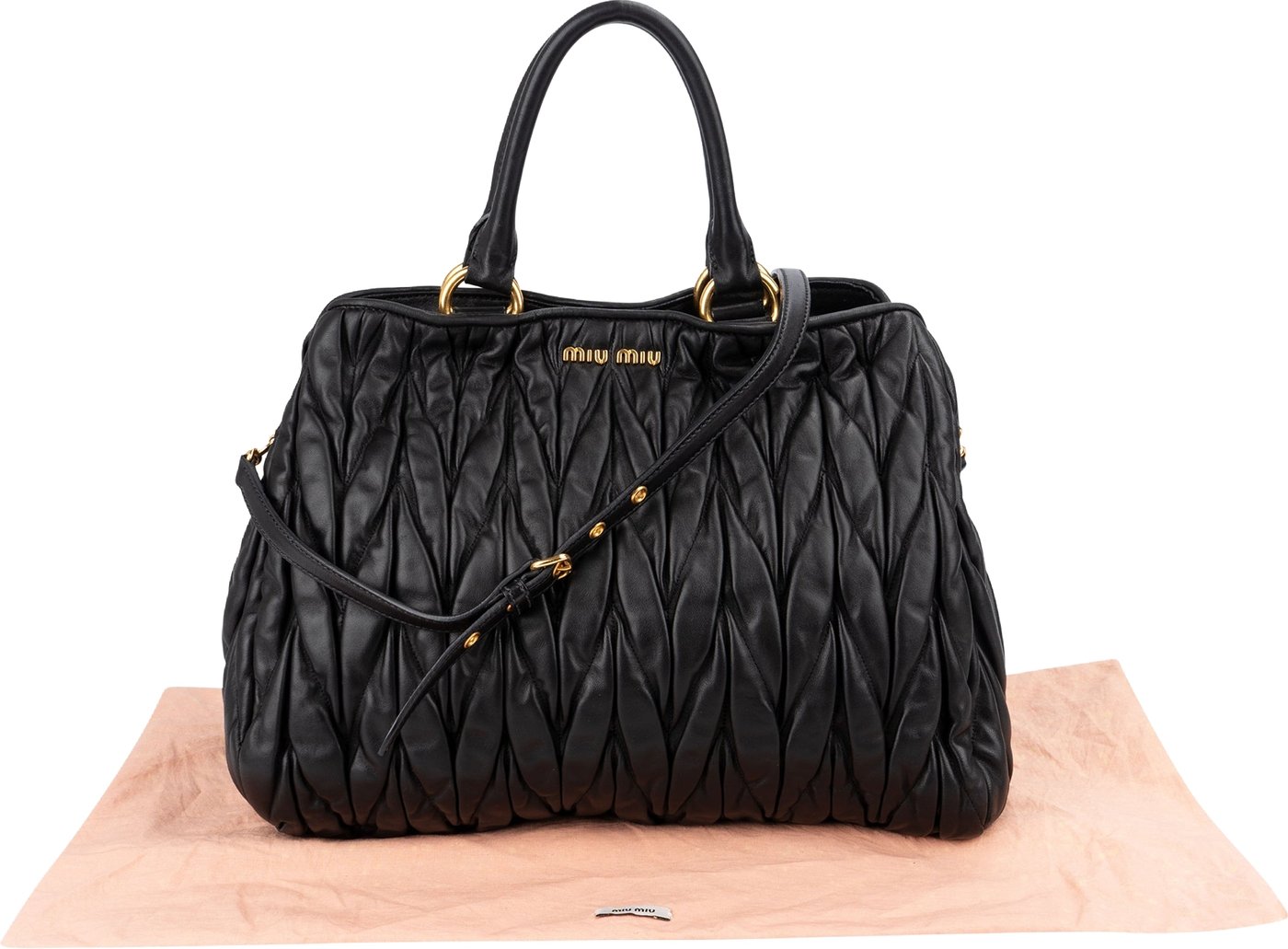 Miu Miu Black Quilted Leather Handbag