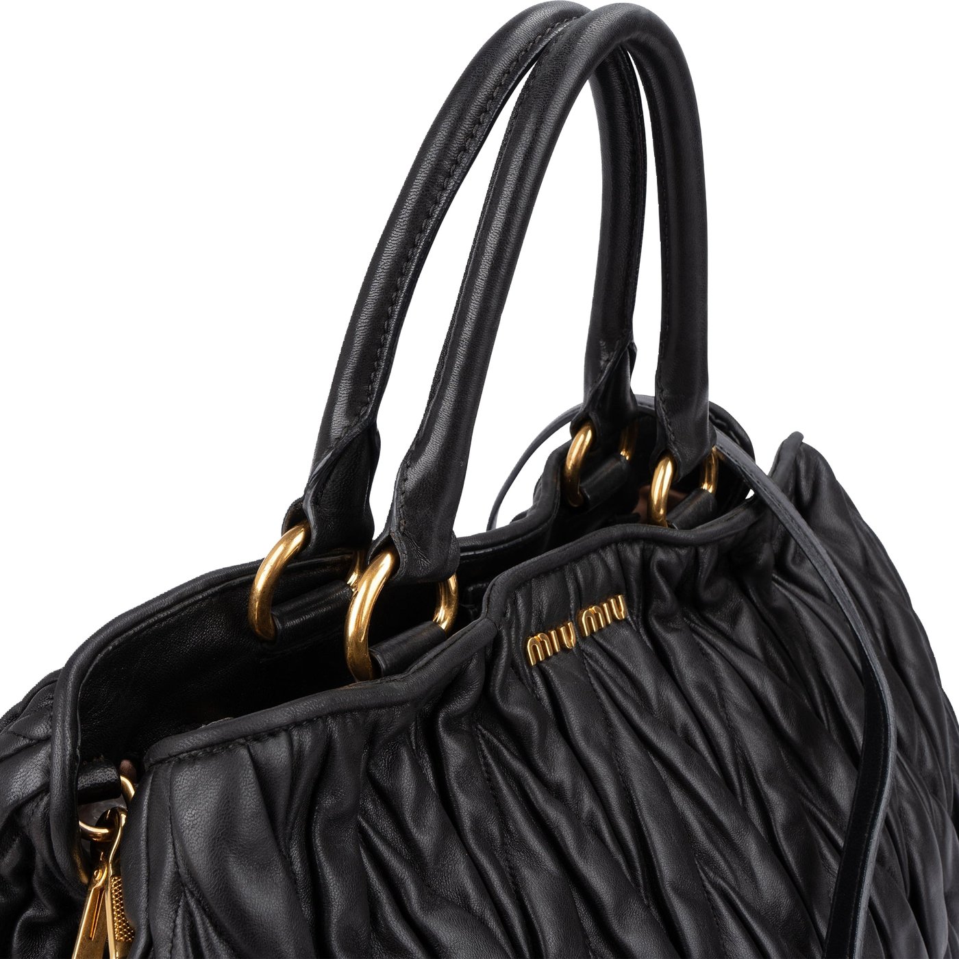 Miu Miu Black Quilted Leather Handbag