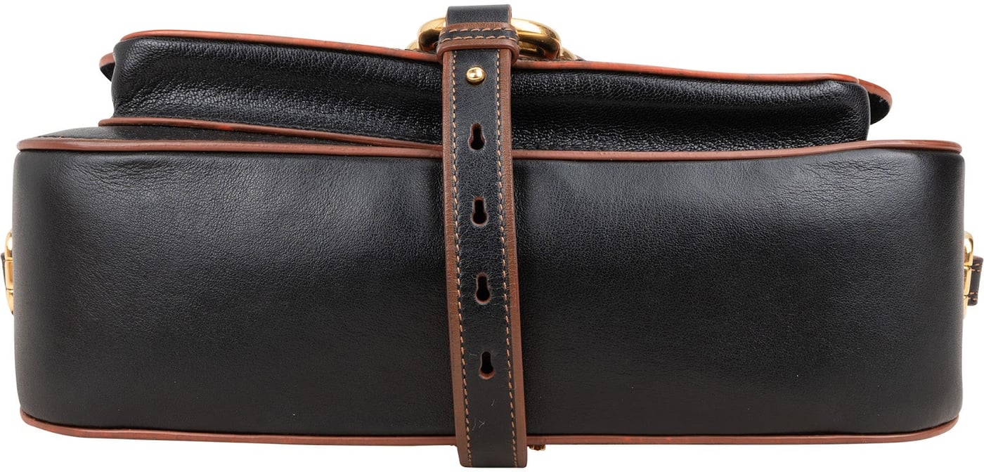 Miu Miu Black Calfskin Chain Handle Shoulder Handbag