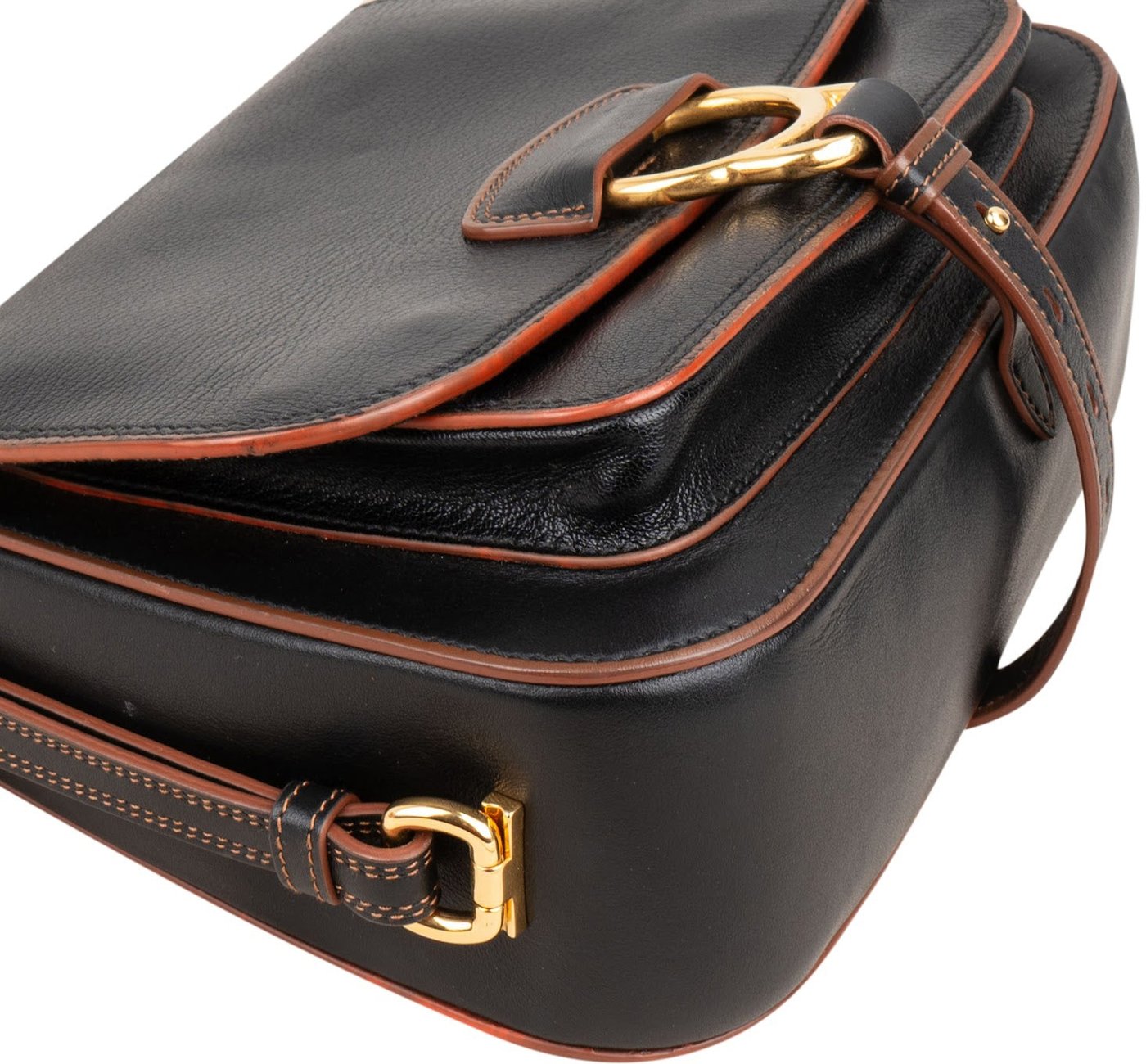 Miu Miu Black Calfskin Chain Handle Shoulder Handbag