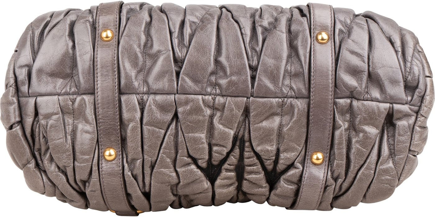 Miu Miu Matelassé Vitello Lux Leather Coffer Hobo Handbag