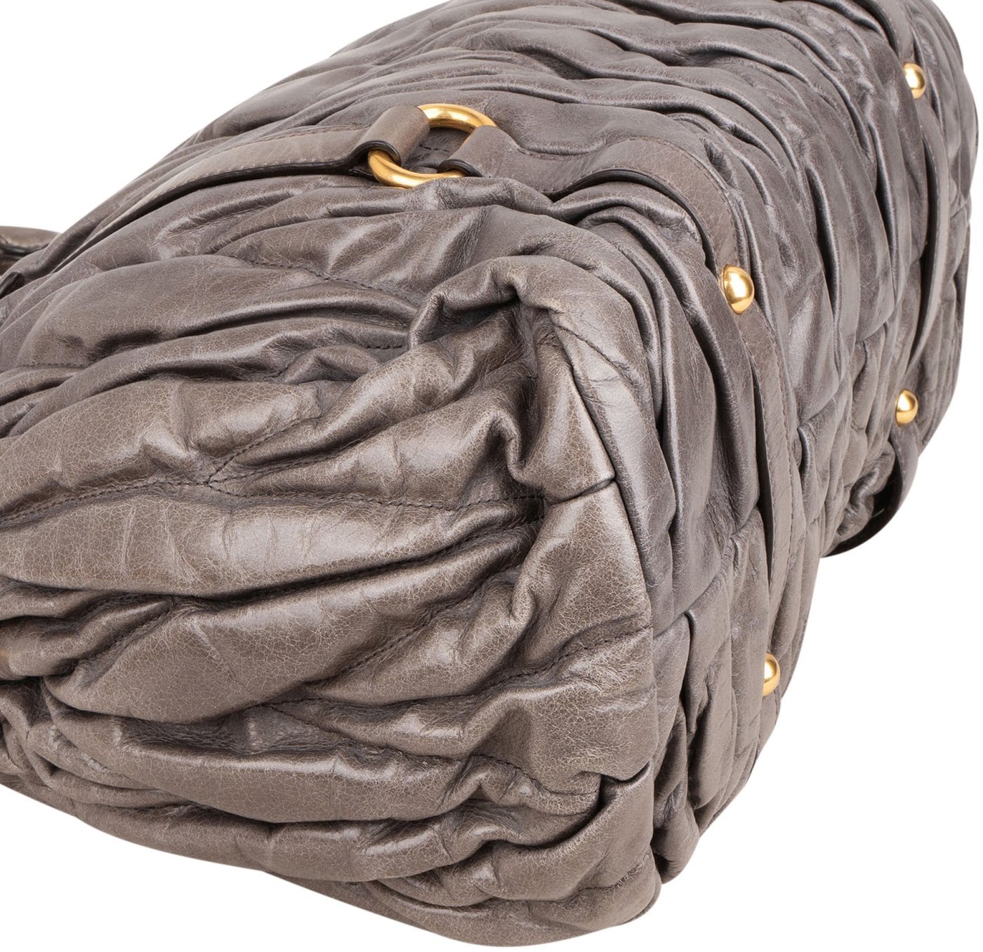 Miu Miu Matelassé Vitello Lux Leather Coffer Hobo Handbag