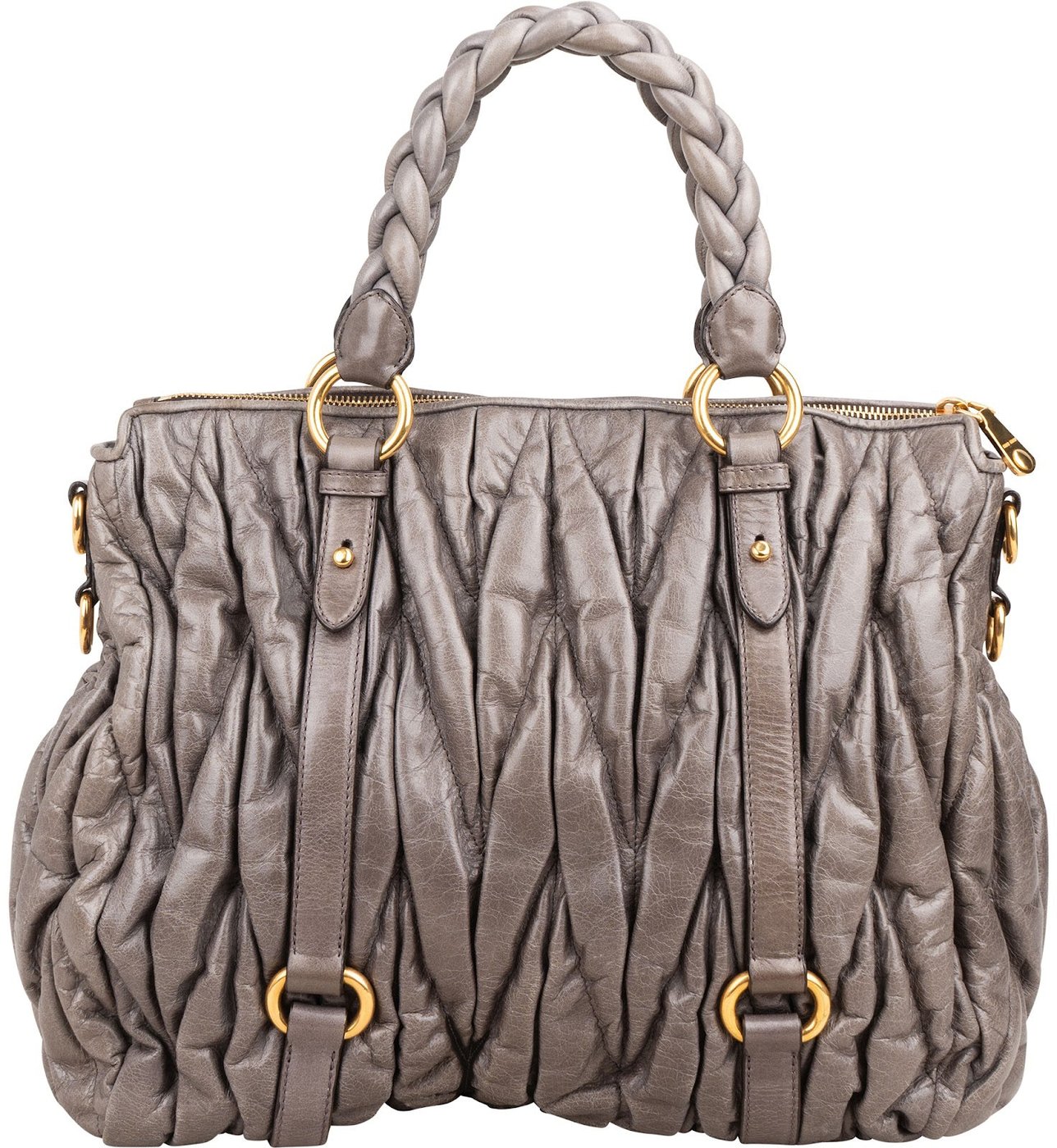 Miu Miu Matelassé Vitello Lux Leather Coffer Hobo Handbag