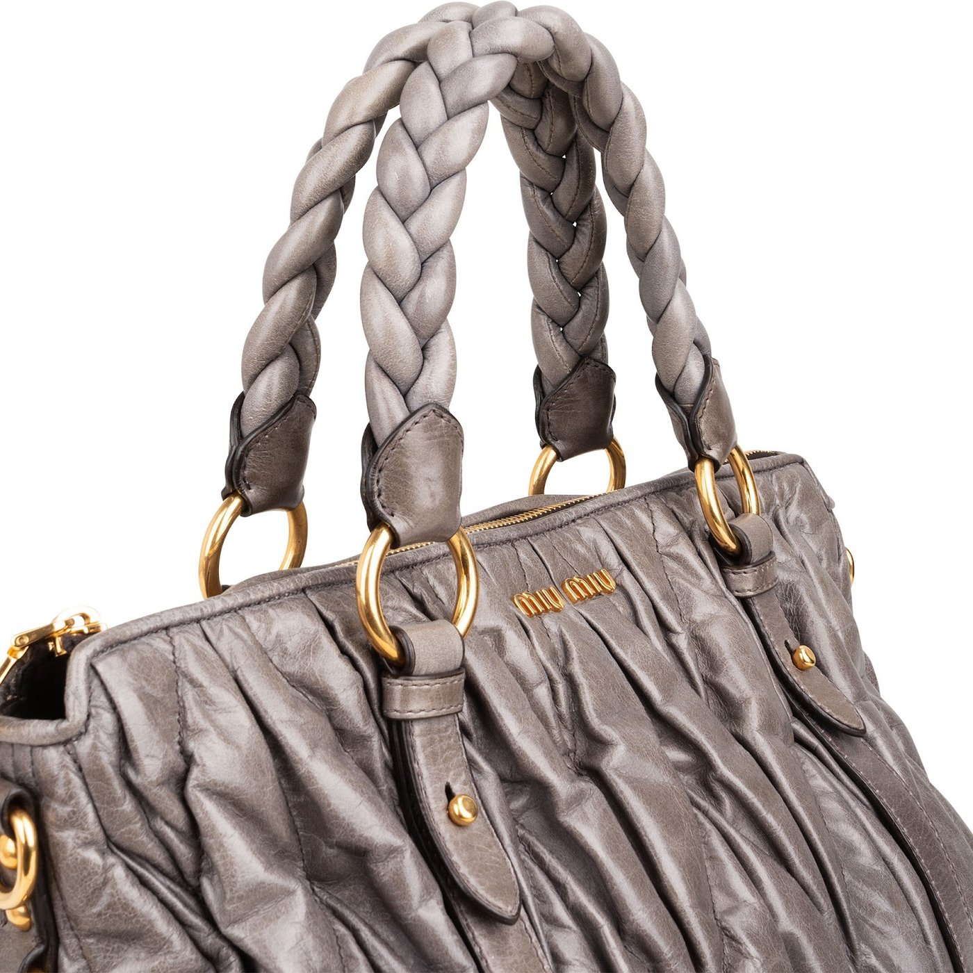 Miu Miu Matelassé Vitello Lux Leather Coffer Hobo Handbag