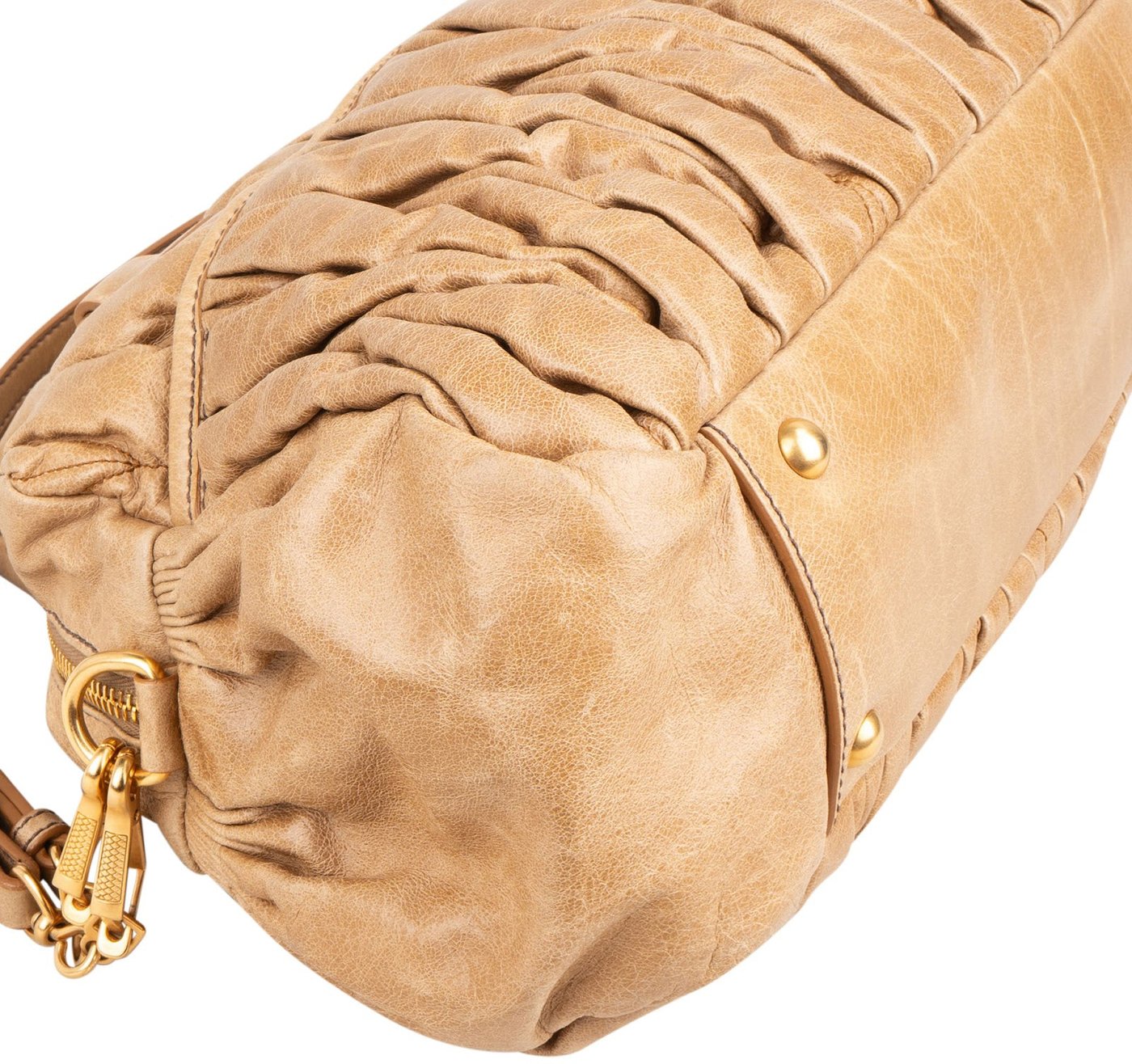 Miu Miu Matelassé Vitello Lux Leather Bowler Coffer Handbag